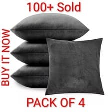 Image of Colorful Plain Dyed Cushion Cover 100% Cotton Home Sofa Décor Size 16" 18" 20"