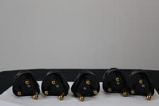 Image of Masterplug Permaplug 15Amp 3 Pin Black Heavy Duty Tough Mains Round Pin Plugs x5