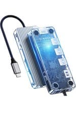 Image of Orico USB Docking Station 6 In 1 Type C Transparent Dock Adapter USB 3.0
