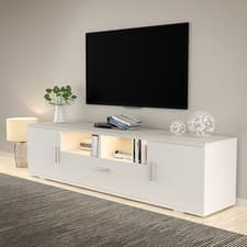 Image of 130-160cm RGB High Gloss TV Stand Cabinet with Remote Control LED Lights Pqspqfh