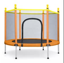 Image of 5FT Kid Trampoline With Safety Net Enclosure Children Outdoor Garden Fun Toy