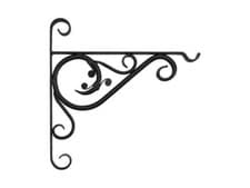 Image of Hanging Basket Bracket Wall Mounted Heavy Duty Forged Steel Black Garden Pride