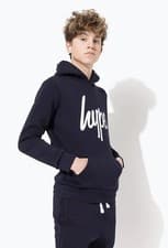 Image of Just Hype Boys Script Pullover Hoodie Jumper 12-13 Years Sweatshirt sweater Navy