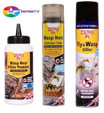 Image of Zero In Fly Wasp Nest Mosquitoes Killer Control Foam Aerosol Indoor/Outdoor Use