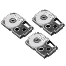 Image of 3 Pack 9mm Black on White Label Tape Label Maker Compatible with -120,3509