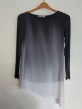 Image of Mint Velvet Ladies Black White Ombre Top NEW WITHOUT TAGS SIze 8