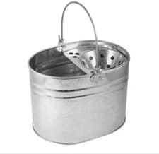 Image of 15L Heavy Duty Metal Mop Bucket Galvanized Strong Capacity for Cleaning
