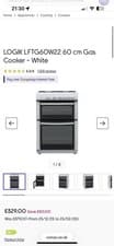 Image of Logik LFTG60W22 60cm Gas Cooker. White. Brand New, In Original Packaging.
