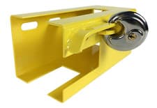Image of Hitch Lock Caravan Trailer Universal Yellow Security Deterrent Padlock Included