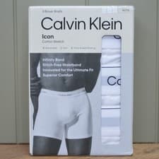 Image of Men's Calvin Klein White 3 Pack Icon Cotton Stretch Boxer Trunks XL RRP £44