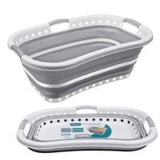 Image of Foldable Collapsible Laundry Basket 67L Capacity, Non-Slip Handles, Curved Shape