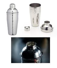 Image of KITCHENCRAFT BAR CRAFT COCKTAIL SHAKER HAMMERED STAINLESS STEEL FINISH 700ML