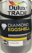 Image of Dulux Trade Diamond Eggshell Paint, 5L Pure Brilliant White