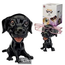 Image of Optipaws Black Labrador Dog Glasses Holder Figurine