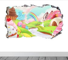 Image of Candy Sweets Cupcakes Land Treats Ice Cream Cakes Wall Smash Wall Sticker Decal