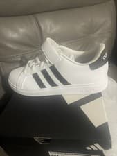 Image of Toddler adidas Grand Court Black White Sneaker Tennis Shoes 100% ORIGINAL BRAND