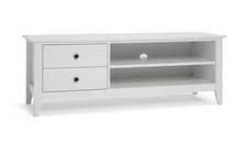 Image of Minato 2 Drawer TV Unit White Stylish and Functional Media Storage
