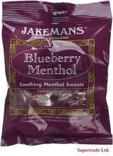 Image of Jakemans Blueberry Soothing Menthol Sweets Bags Lozenges - 73g X 10