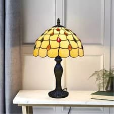 Image of Luxury Tiffany Style 10" Table Lamp Stained Glass –Handcrafted Shade uk