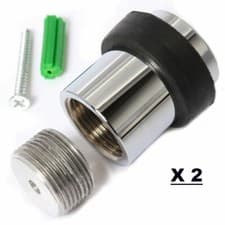 Image of DOOR STOP FLOOR STOPPER COLLAR TYPE SCREW FIXING POLISHED CHROME PACK OF 2