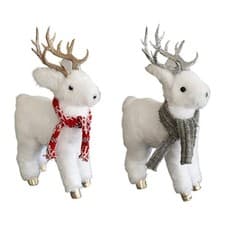 Image of Stuffed Reindeer Xmas Ornament Christmas Figure Decoration Collectible