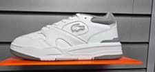 Image of La Coste Lineshot, White/Grey, 124 1 SMA, Uk Mens sizes 7 - 10