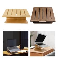 Image of Wood Laptop Stand for Desktop Computer Stand for Kitchen