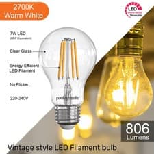 Image of LED GLS Dimmable Bulbs 7W / 12W Warm White Bayonet B22 Screw E27 Globe Lightbulb