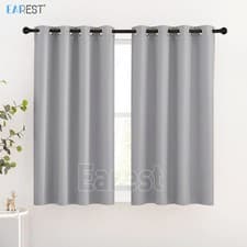 Image of 2PCS Blackout Curtains Eyelet Ring Top Thick Thermal Ready Made Pair Luxury Grey