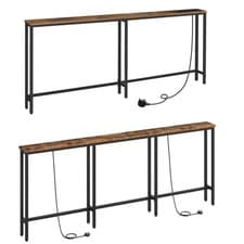 Image of Console Table with Charging Station Slim Hallway Table Sofa Table Display Table