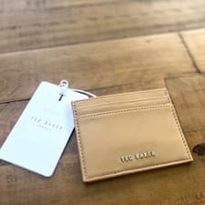 Image of TED BAKER Brown Tan Leather Garcina Card Holder 5 Slot Pouch RFID Purse Gift £45