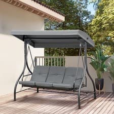 Image of 3 Seater Swing Chair Hammock Bed w/ Adjustable Canopy for Garden