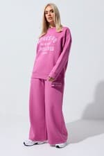 Image of Yours Curve Women's Plus Size 'Après 98' Wide Leg Joggers