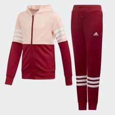 Image of ADIDAS TRACKSUIT HOODIE & BOTTOMS PINK ED4639 YOUTHS SIZE 11-14 YEARS **RRP£45**