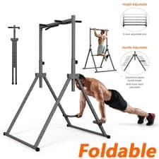 Image of 8Levels Adjustable Foldable Power Tower Station Pull Up Bar for Home Gym Workout
