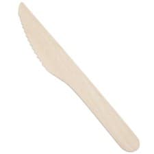 Image of Wooden Knives Disposable Birchwood Biodegradable Compostable Cutlery Pack of 100
