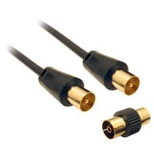 Image of Coaxial TV Aerial Cable Coax Straight Extension Lead Male to Male Antenna Wire