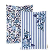 Image of Cath Kidston Strawberry Garden Blue Set of 2 Tea Towels
