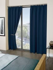 Image of Thermal Thick Blackout Curtains 2 Panels Pencil Pleat Curtains Cali