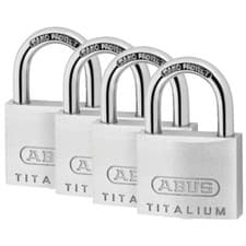 Image of ABUS Titalium Padlock 40mm Keyed Standard Shackle 4 Pack - 64TI/40 Quad B/EFSPP