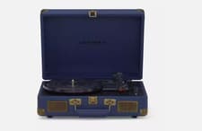 Image of Crosley Cruiser + Deluxe Portable Bluetooth Turntable Retro Record Player Navy