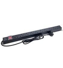Image of 1U PDU Vertical Type 10Way UK Sockets On Off Switch 1.8m UK Plug