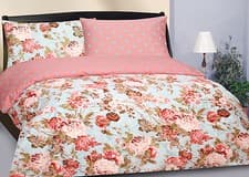 Image of 100% Cotton Sateen 210TC Vintage floral Reversible Design Duvet Cover Set Pillow