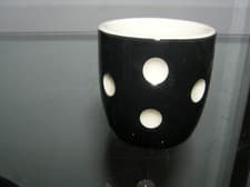 Image of RARE ORIGINAL T G GREEN BLACK DOMINO EGGCUP MADE IN ENGLAND NEW EGG CUP