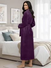 Image of Luxury Women’s Plush Fleece Robe – Super Soft Shawl Collar Bathrobe with Pockets