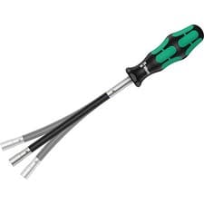Image of WERA Kraftform 391 FLEXIBLE Shaft 8mm Nut Spinner/Driver Hex Drive Head, 028152