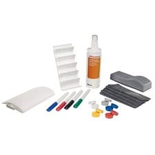 Image of Classroom Whiteboard Cleaning Deluxe Kit Marker Pens Magnets Eraser Spray