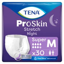 Image of 60 x TENA ProSkin Super Stretch Pull-Up Briefs | Night | Medium | 2 Packs of 30