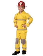 Image of Fire Chief Fireman Firefighter Uniform Occupation Child Boys Costume & Helmet M