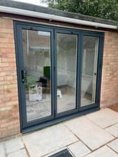 Image of Anthracite Grey Aluminium Bi-Fold Doors | Factory Direct
